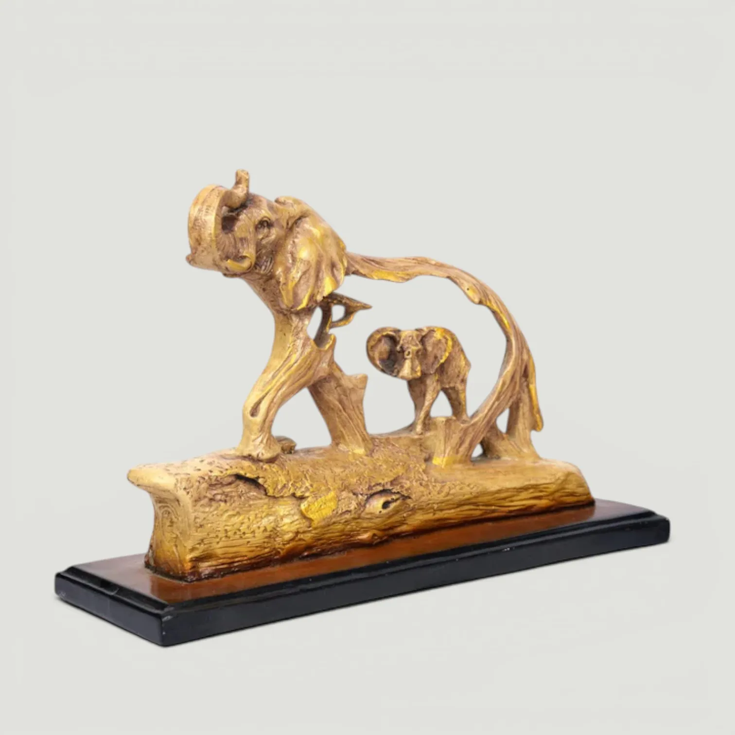 Abstract Elephant Texture Head Sculpture | Polyresin Tabletop Decor | Modern Ribbed Showpiece - view 5